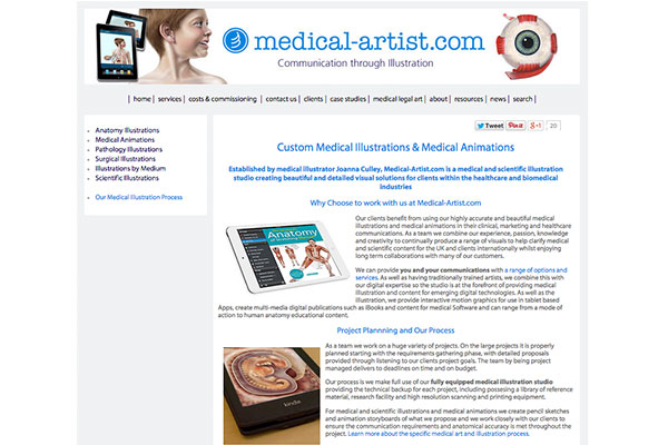 Our custom medical illustration website